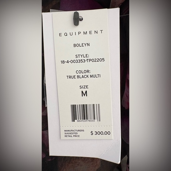 NWT Equipment Femme Women’s Boleyn Button Front Floral Sheer Silk Blouse Size M - Picture 8 of 9